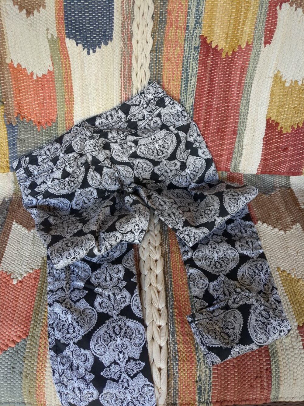 Black and White Cotton Blend Pants - Picture 3 of 14